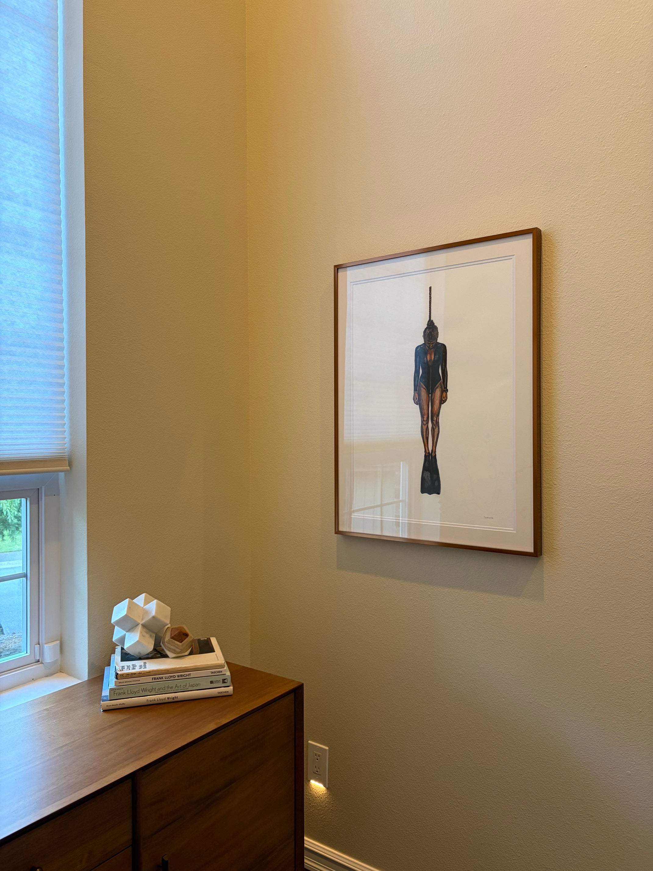 The Hanging Man IX The Free Diver — Papayon | Oil on cotton paper 2026