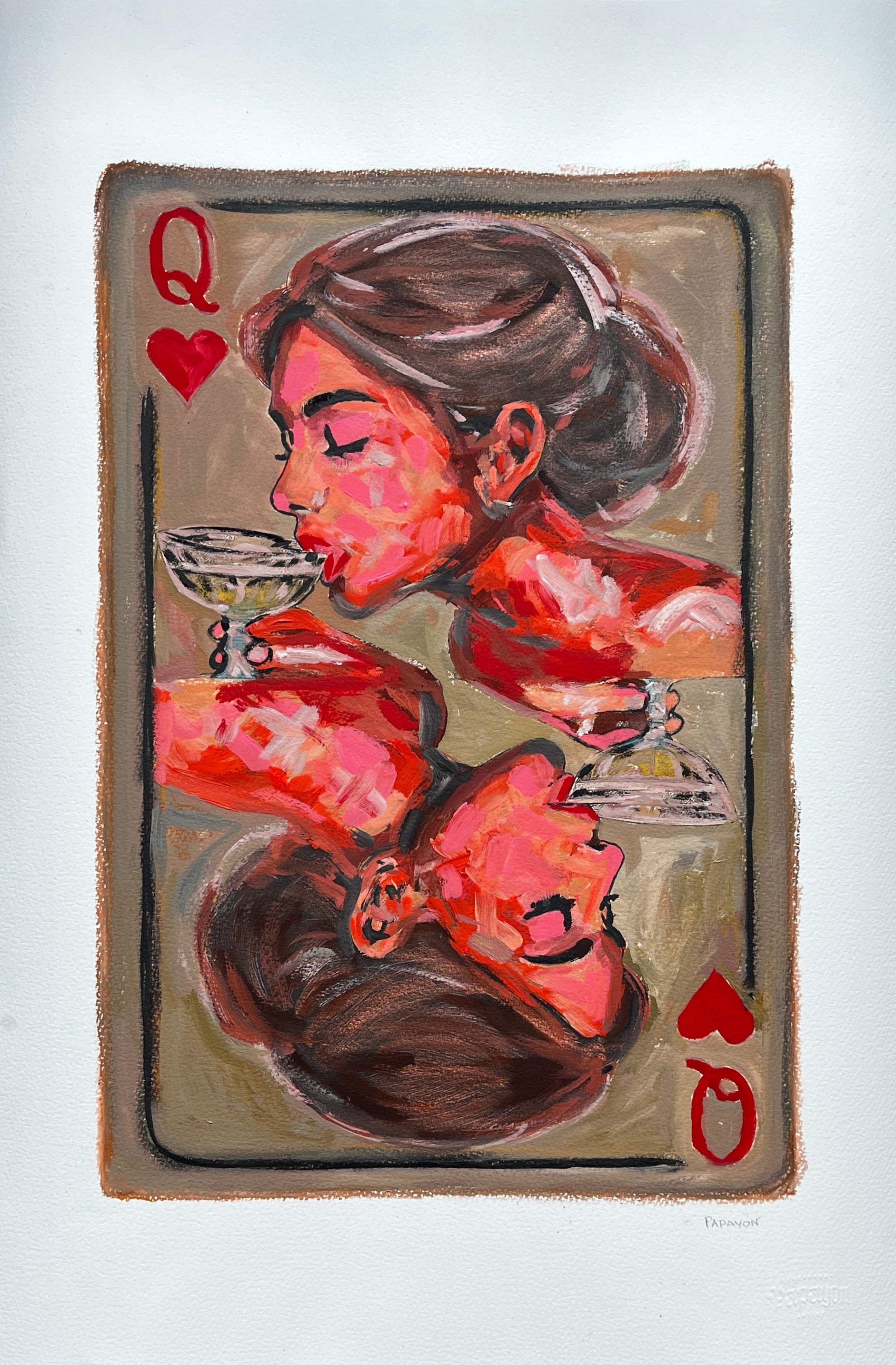 La Última Copa — Original Artwork by Papayon - Oil mixed media on Cotton Paper