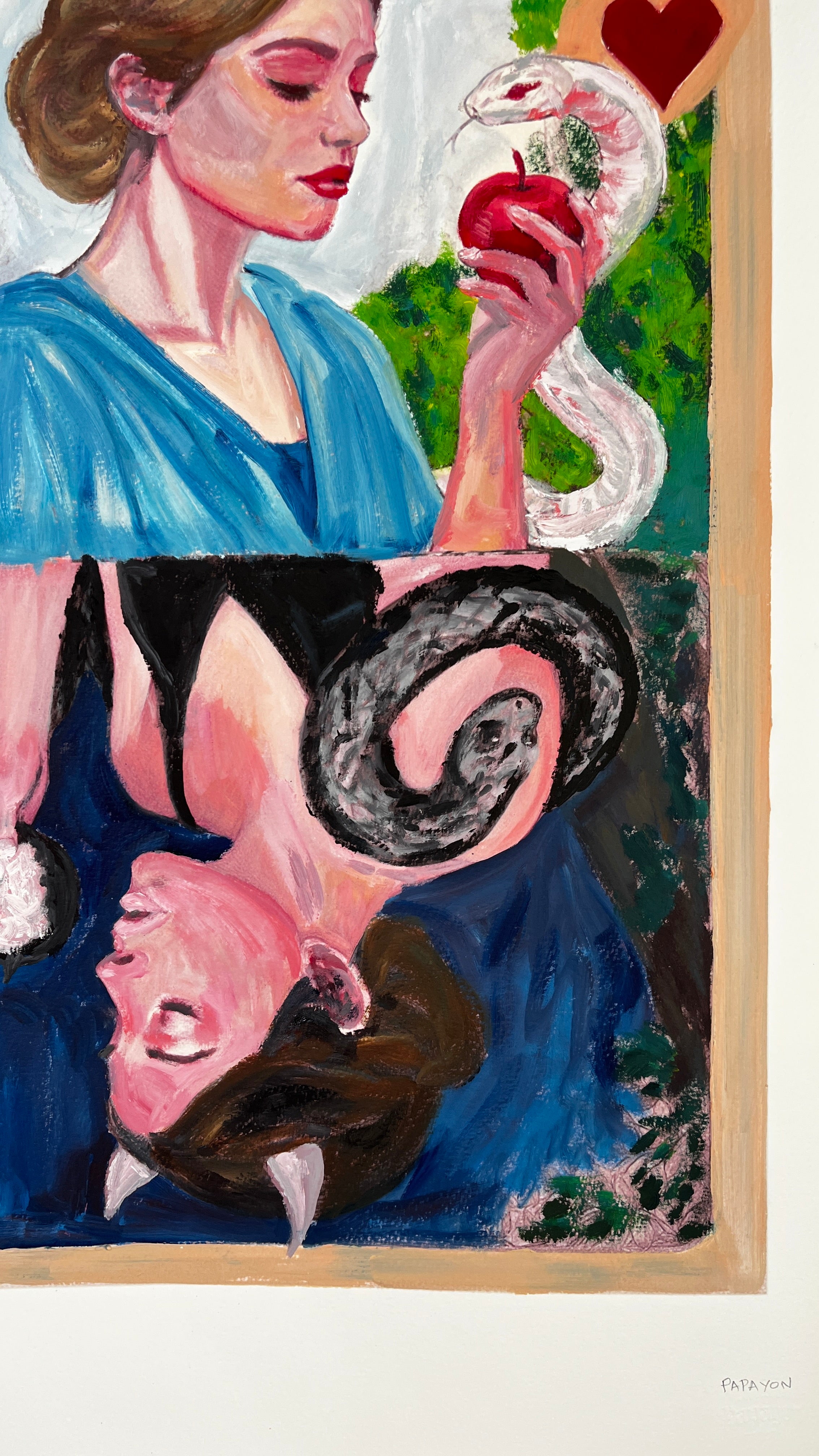 Original Sin, Double Down — Original Artwork by Papayon - Oil on Cotton Paper