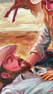 Quiet Agreement — Original Artwork by Papayon - Oil on canvas board framed