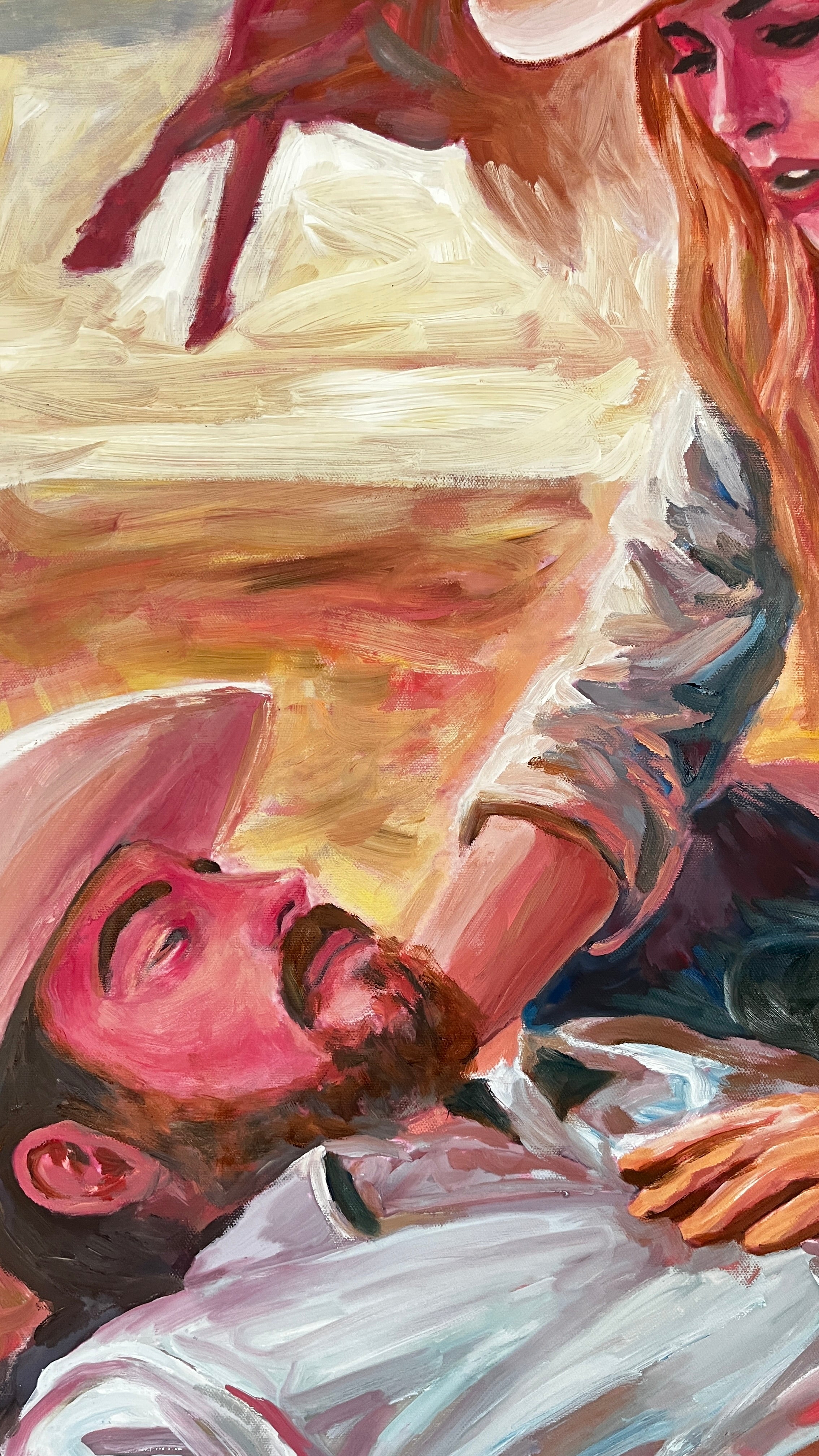 Quiet Agreement — Original Artwork by Papayon - Oil on canvas board framed