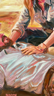 Quiet Agreement — Original Artwork by Papayon - Oil on canvas board framed