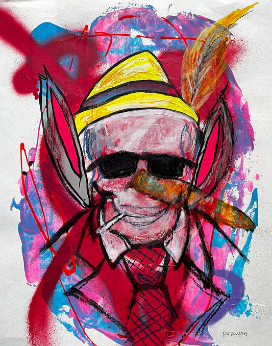 The Corporate Shaman — Mixed media on paper by Papayon