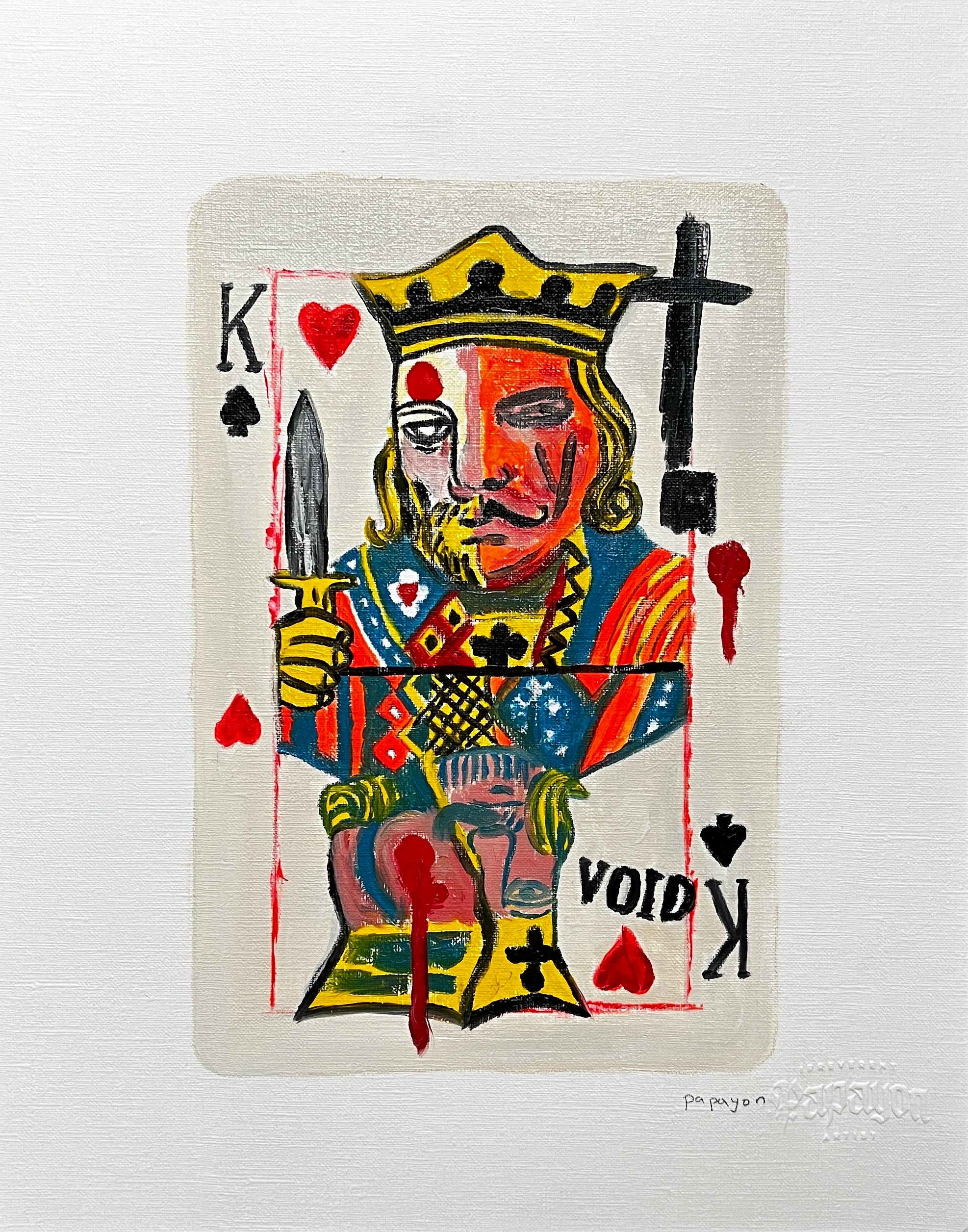 The King Who Folded — Original artwork by Papayon – Oil on paper