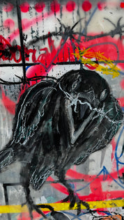 Kingdom Come and Crude — Original artwork by Papayon – Mixed media and encaustic on canvas