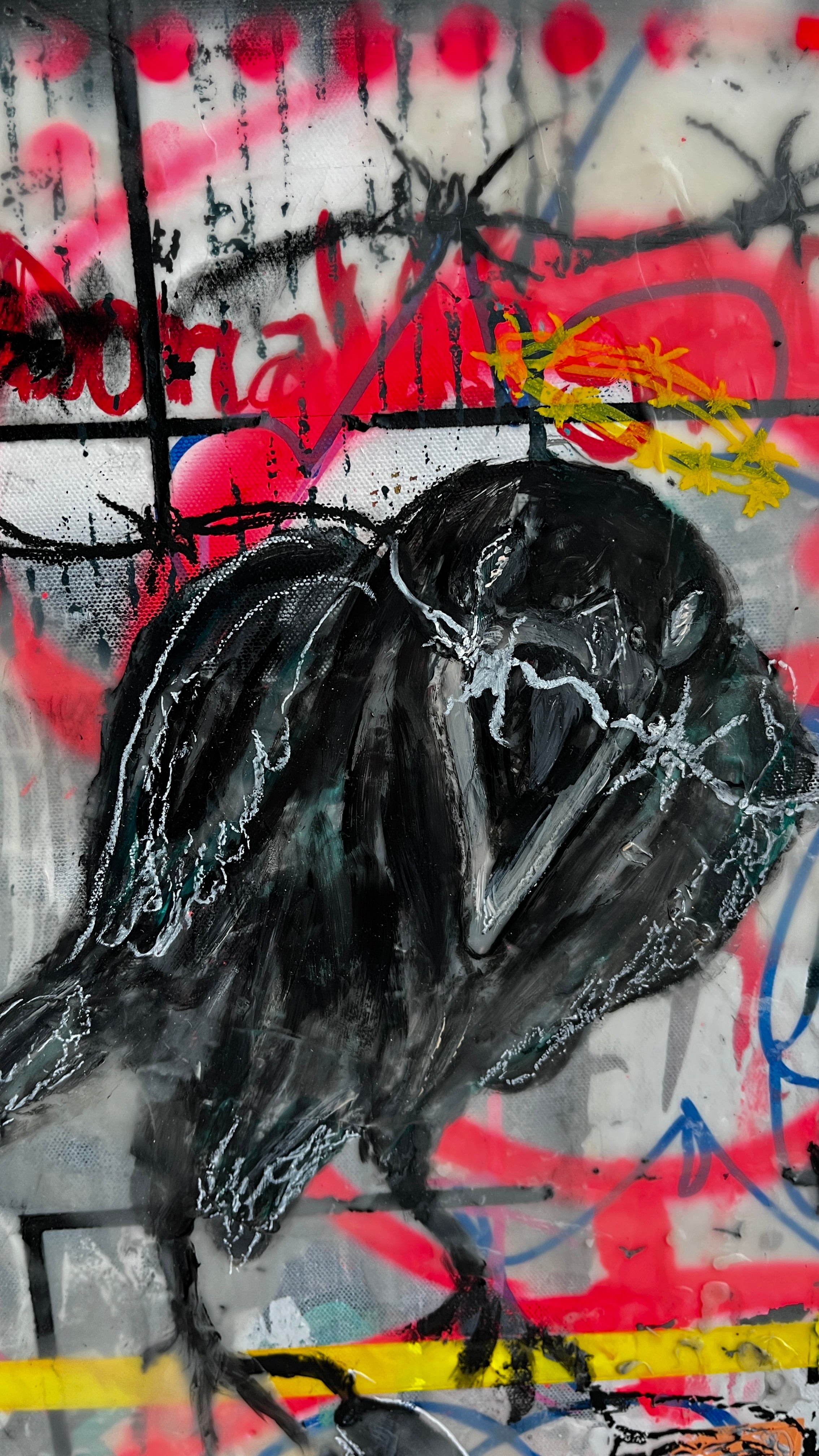 Kingdom Come and Crude — Original artwork by Papayon – Mixed media and encaustic on canvas