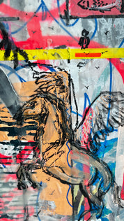 Kingdom Come and Crude — Original artwork by Papayon – Mixed media and encaustic on canvas