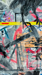 Kingdom Come and Crude — Original artwork by Papayon – Mixed media and encaustic on canvas