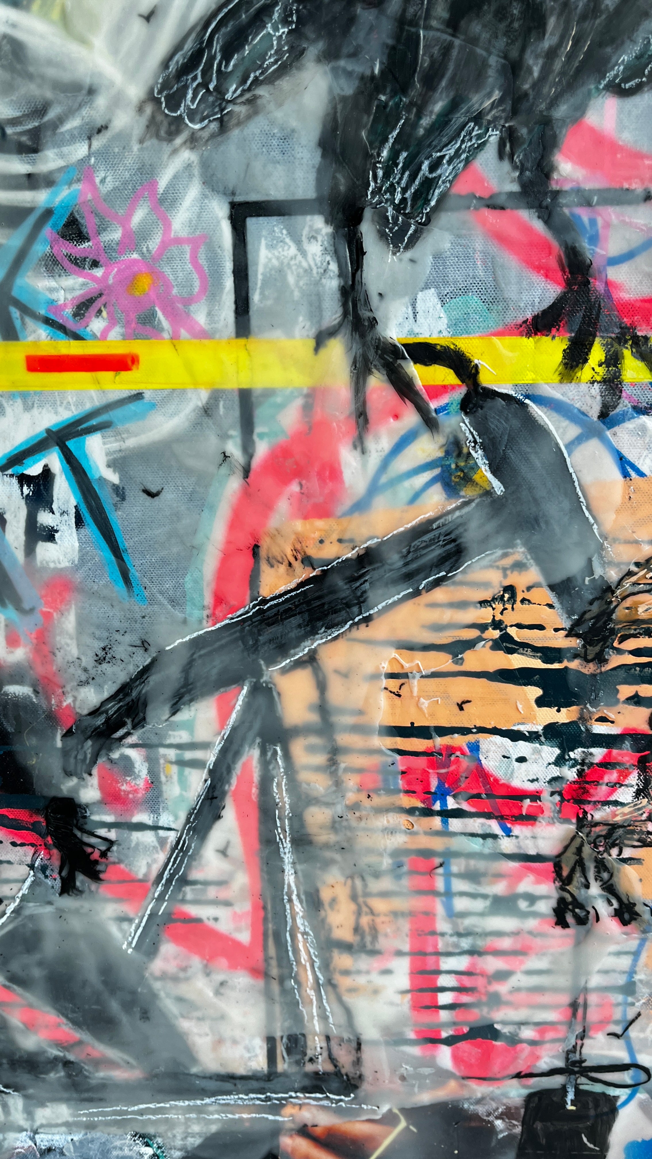 Kingdom Come and Crude — Original artwork by Papayon – Mixed media and encaustic on canvas