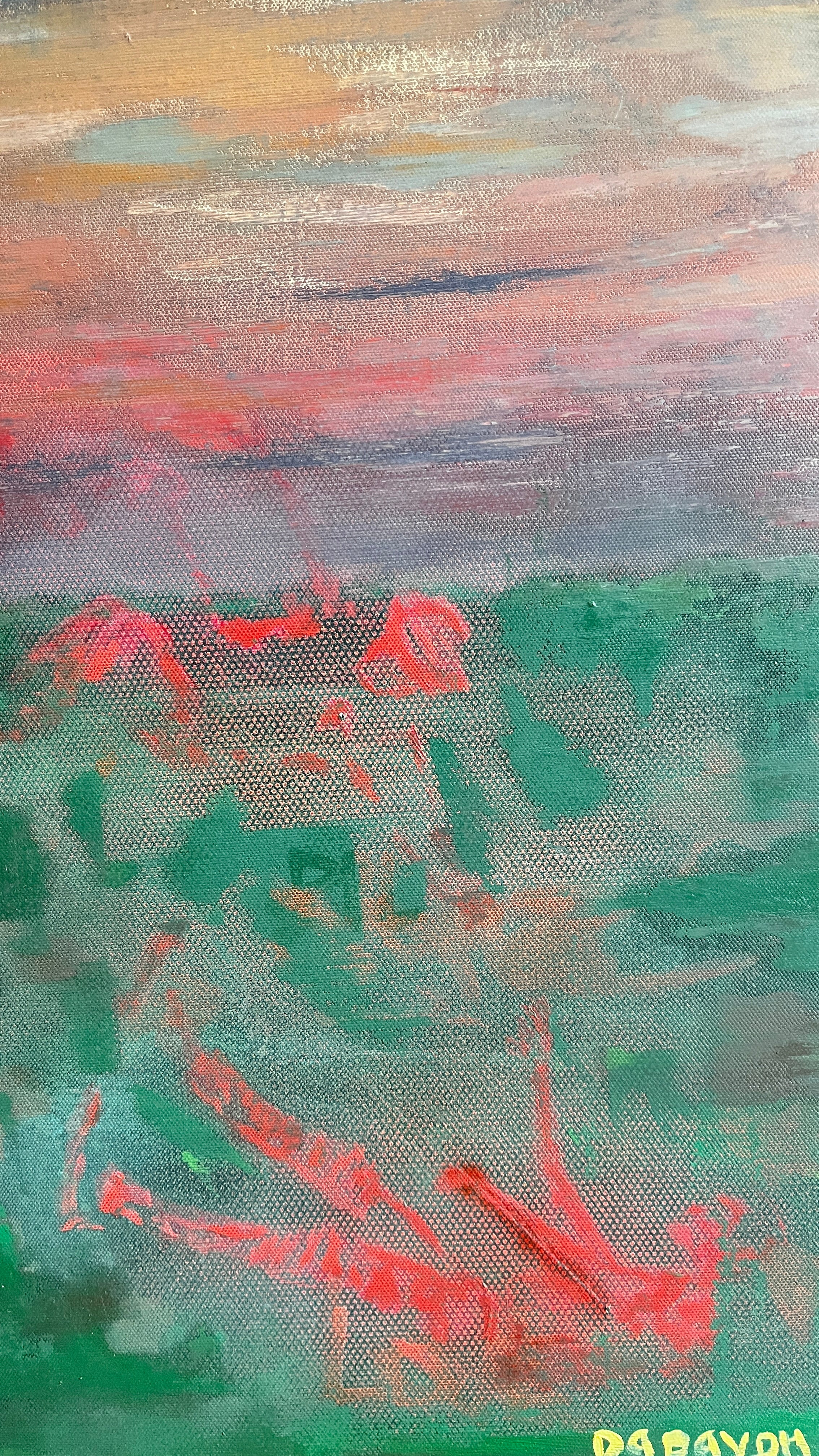 Vaquero sobre lienzo — Técnica mixta sobre lienzo de Papayon