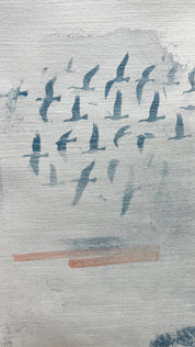 Solitude — Original artwork by Papayon – Mixed media cyanotype on paper