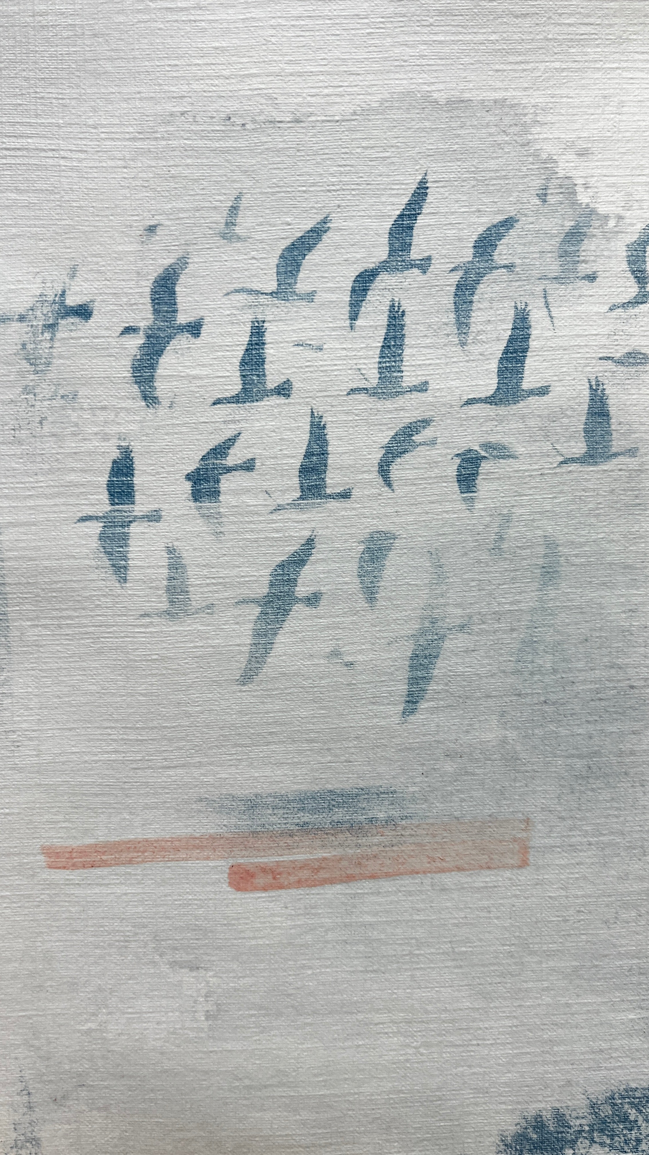 Solitude — Original artwork by Papayon – Mixed media cyanotype on paper