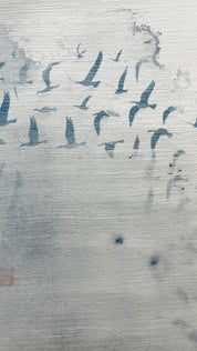 Solitude — Original artwork by Papayon – Mixed media cyanotype on paper