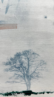 Solitude — Original artwork by Papayon – Mixed media cyanotype on paper