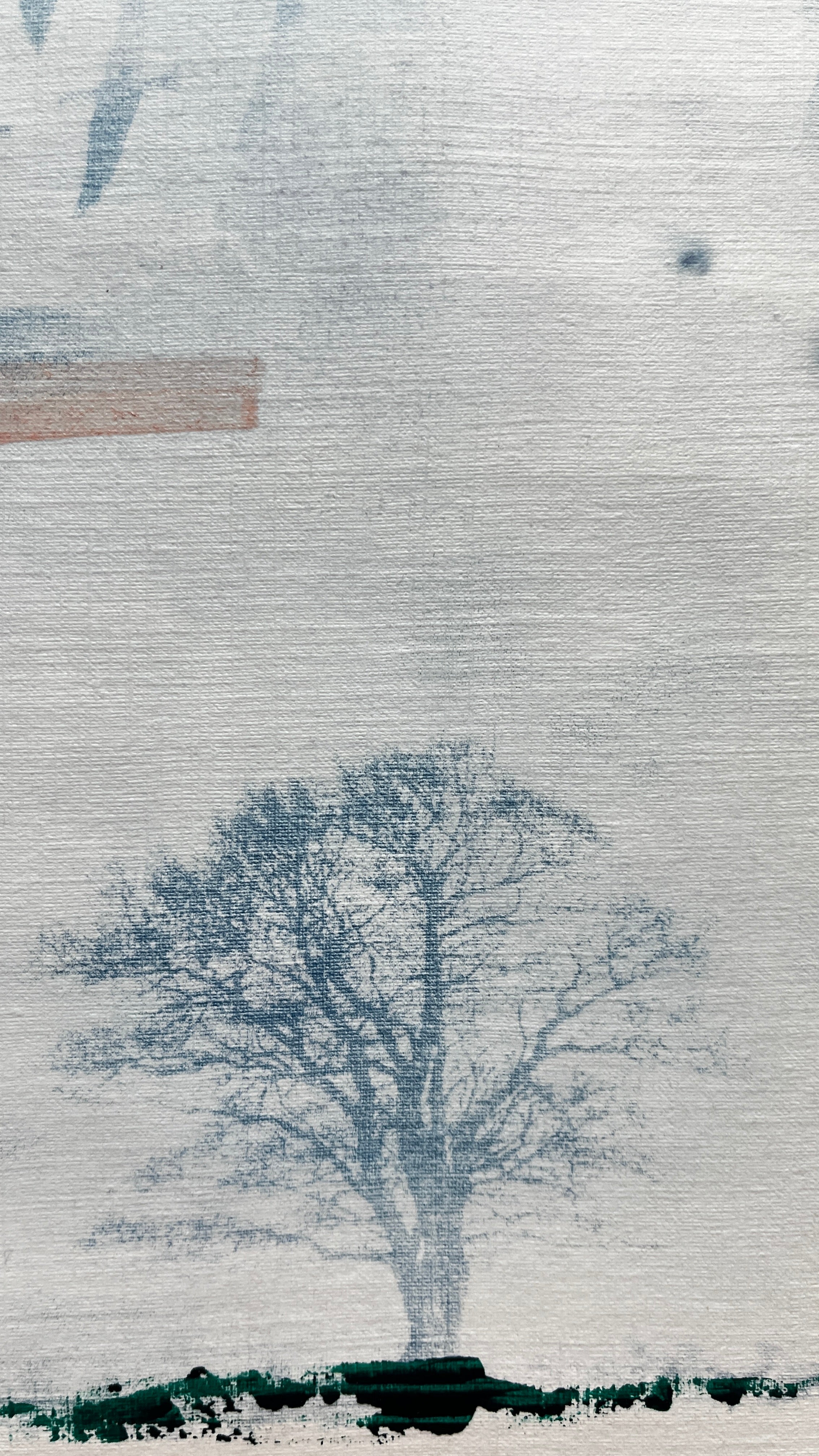 Solitude — Original artwork by Papayon – Mixed media cyanotype on paper