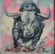 No Turning Back — Original artwork by Papayon – Mixed media oil and encaustic on canvas