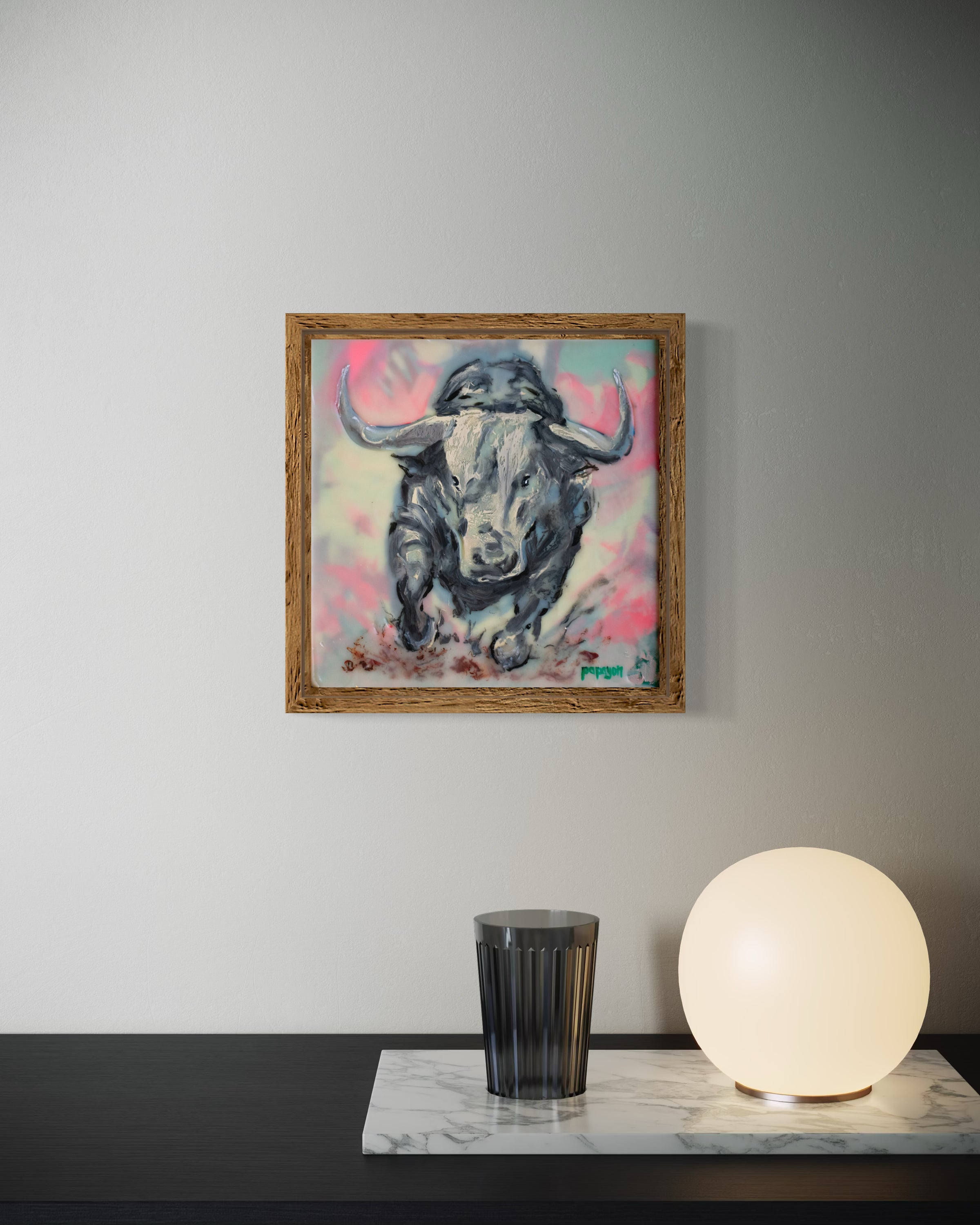 No Turning Back — Original artwork by Papayon – Mixed media oil and encaustic on canvas