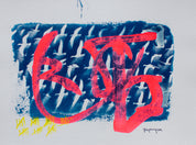 Mark the Flight — Mixed media cyanotype on paper by Papayon