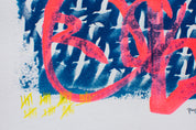 Mark the Flight — Mixed media cyanotype on paper by Papayon