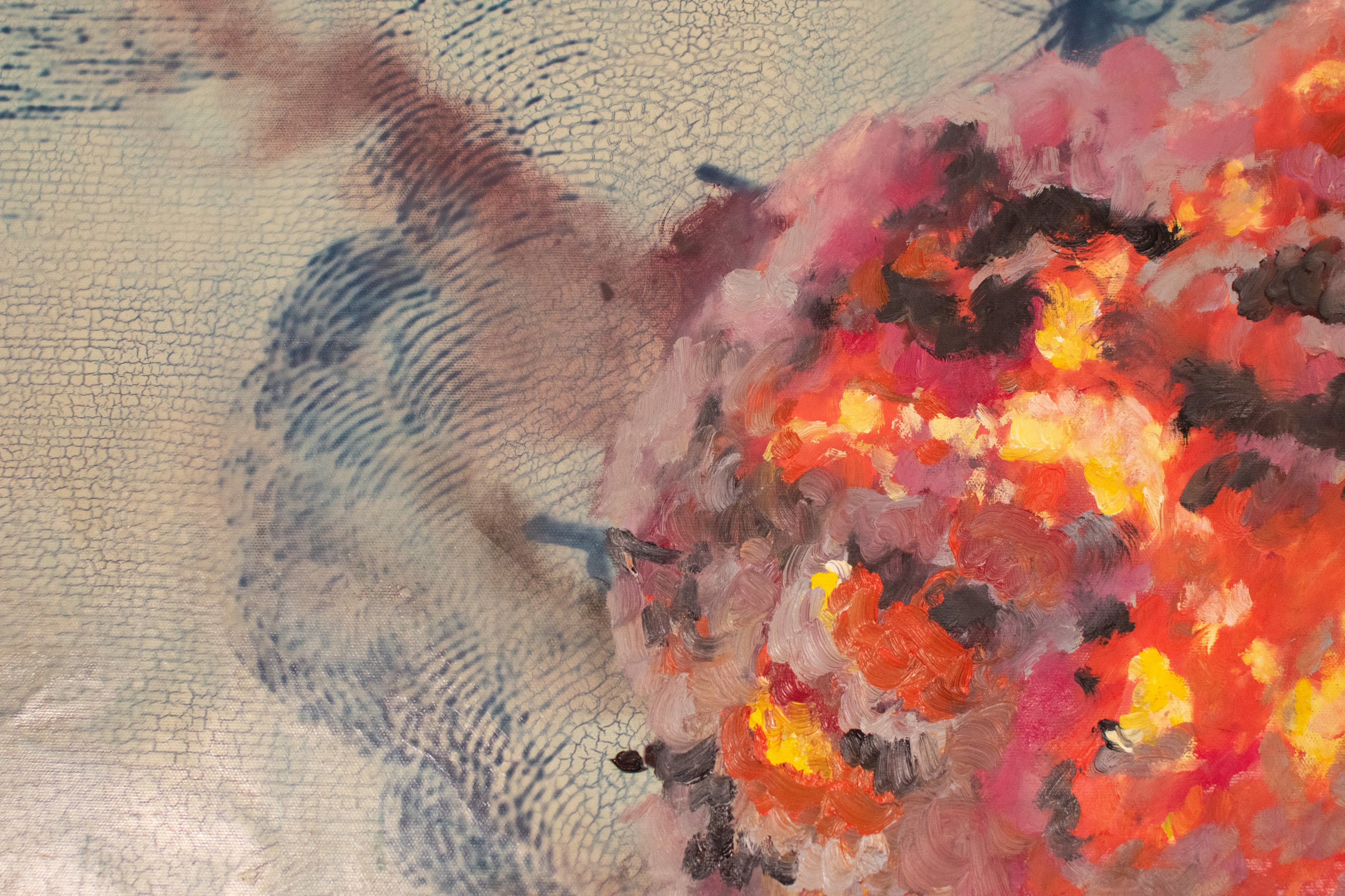 Meanwhile... — Original Artwork by Papayon - Cyanotype Oil Mixed media on canvas