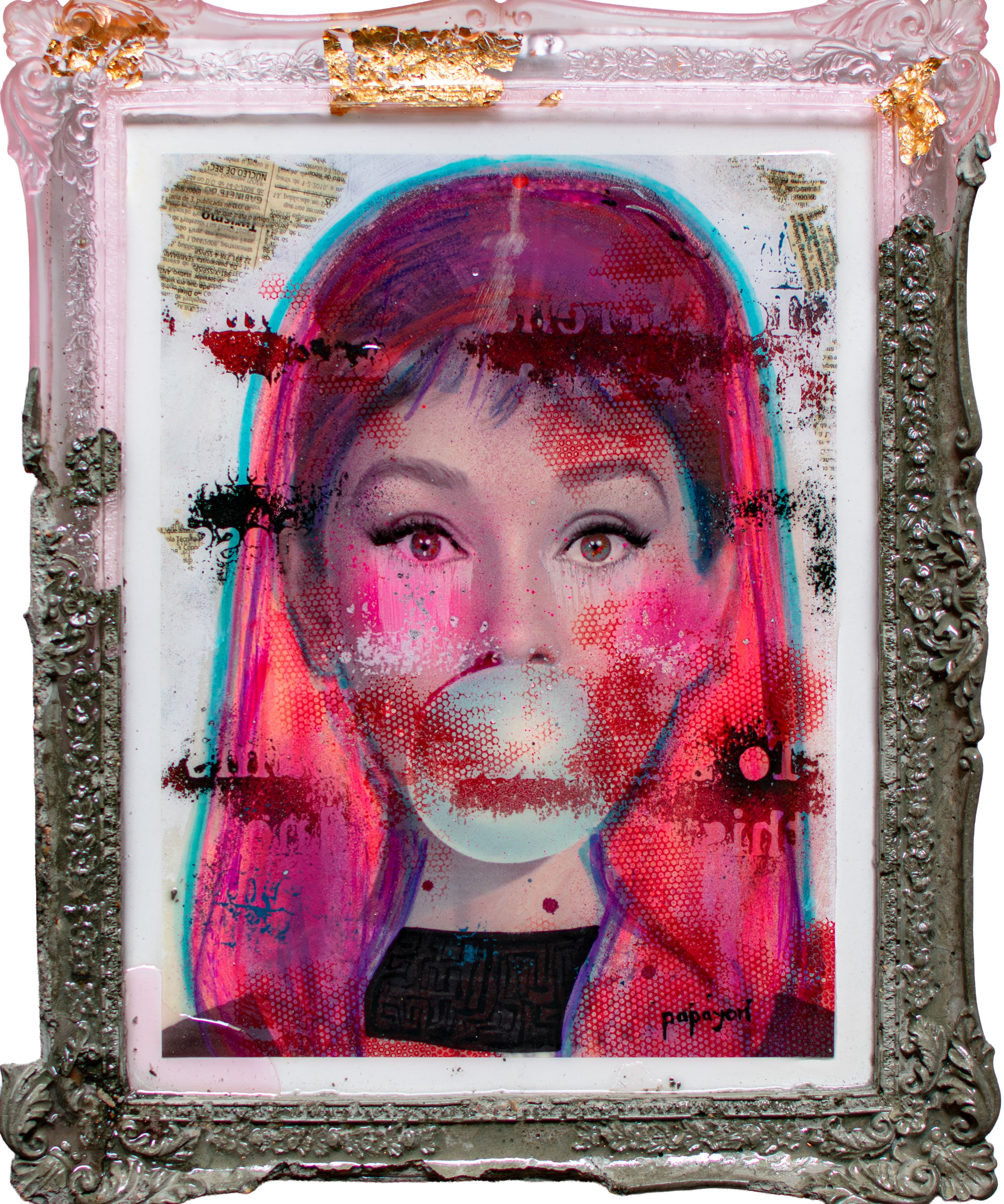 Muted — Framed mixed media painting