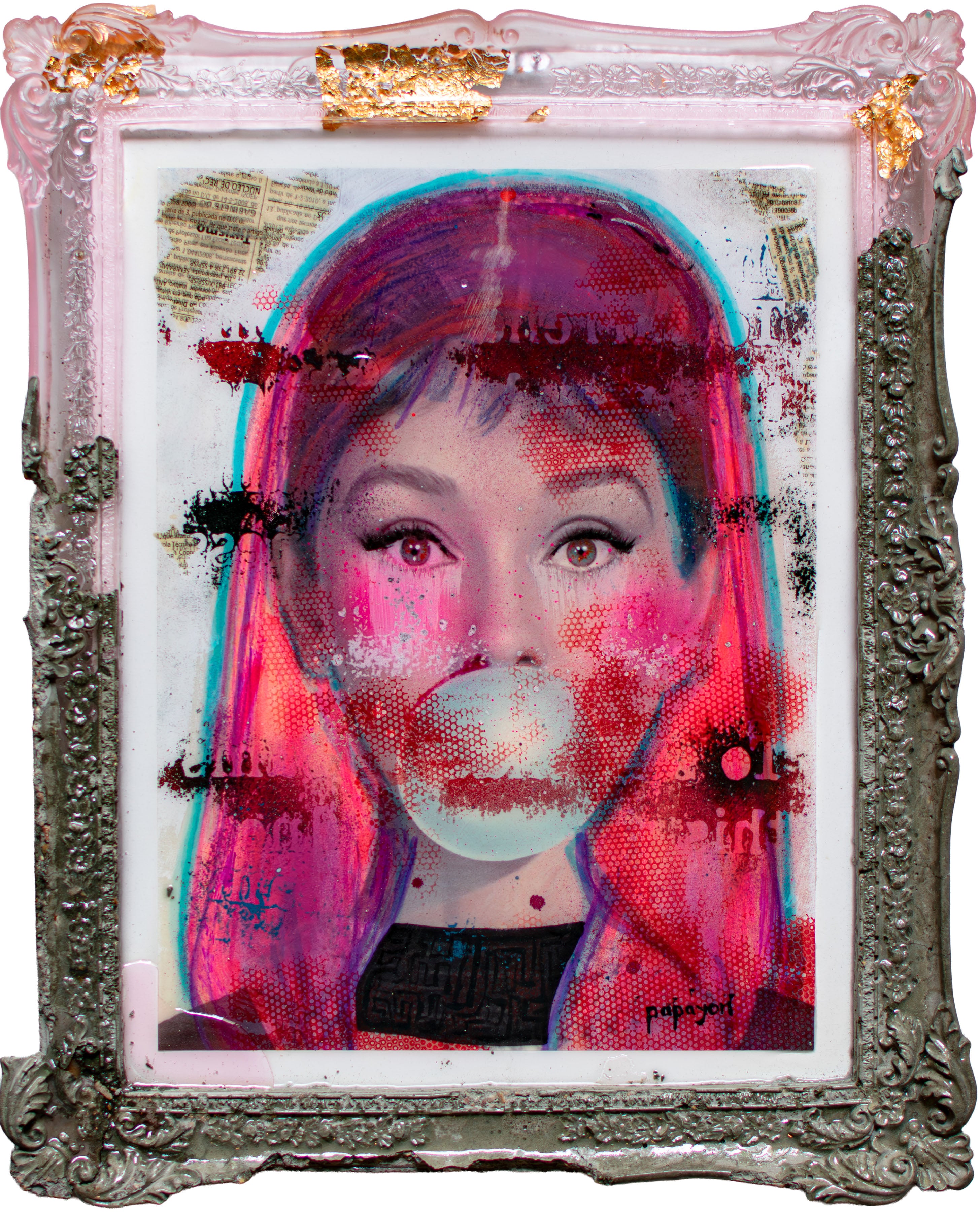 Muted — Framed mixed media painting