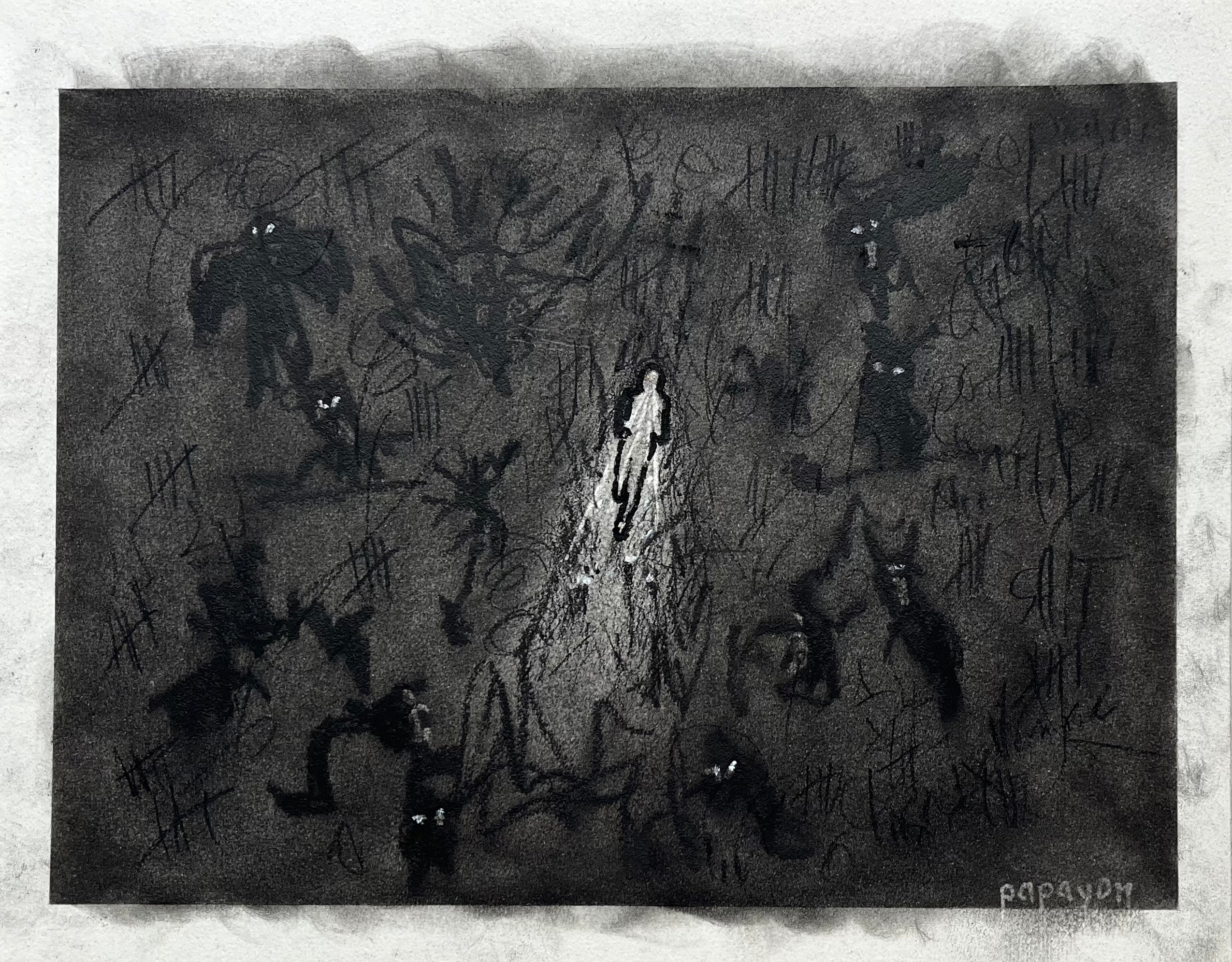 Charcoal on paper by papayon