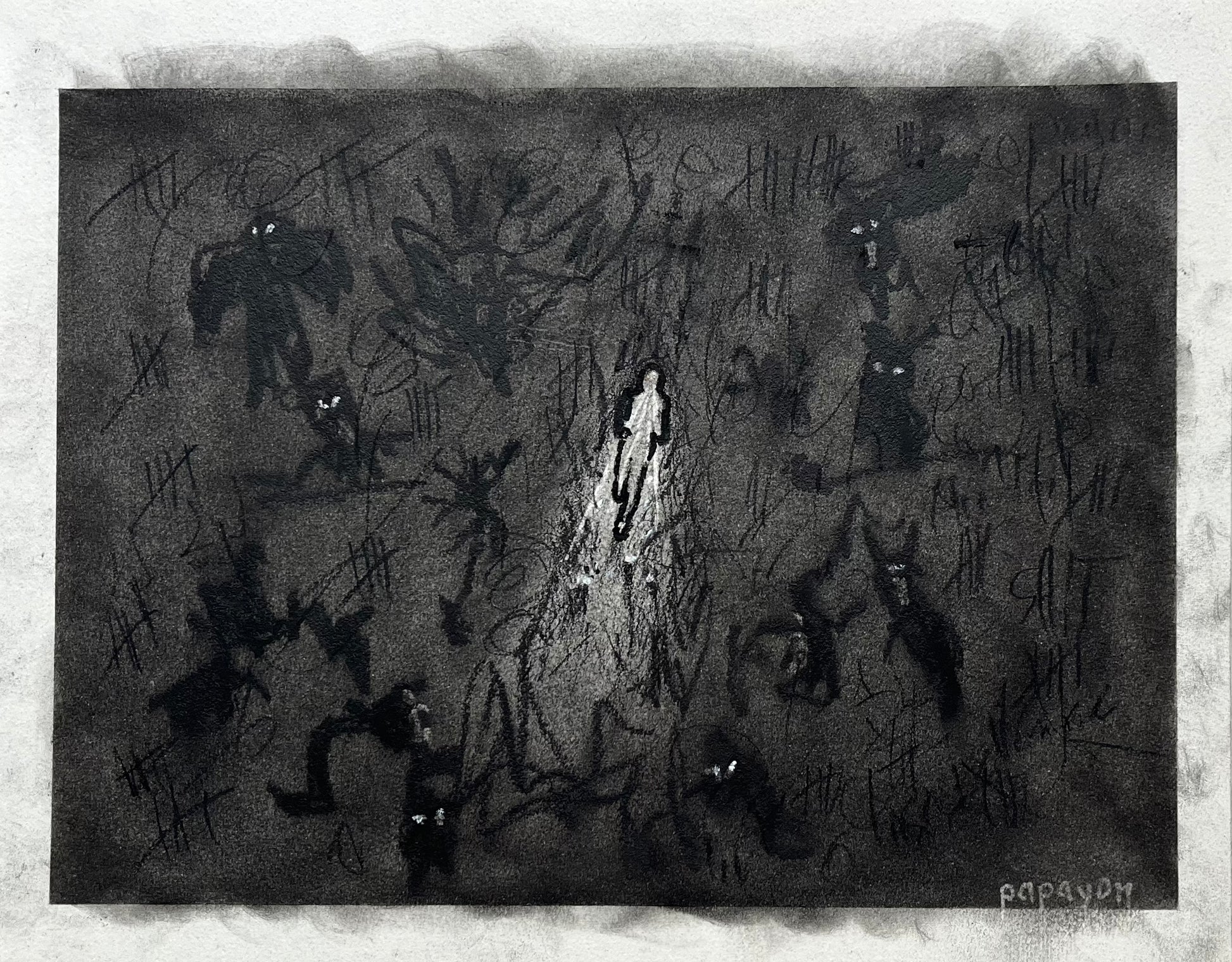 Charcoal on paper by papayon