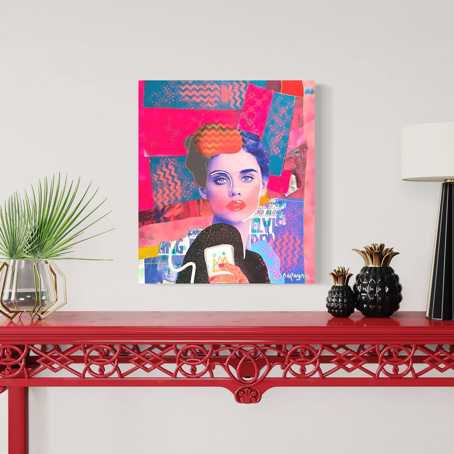 Pink — Mixed media on canvas by Papayon
