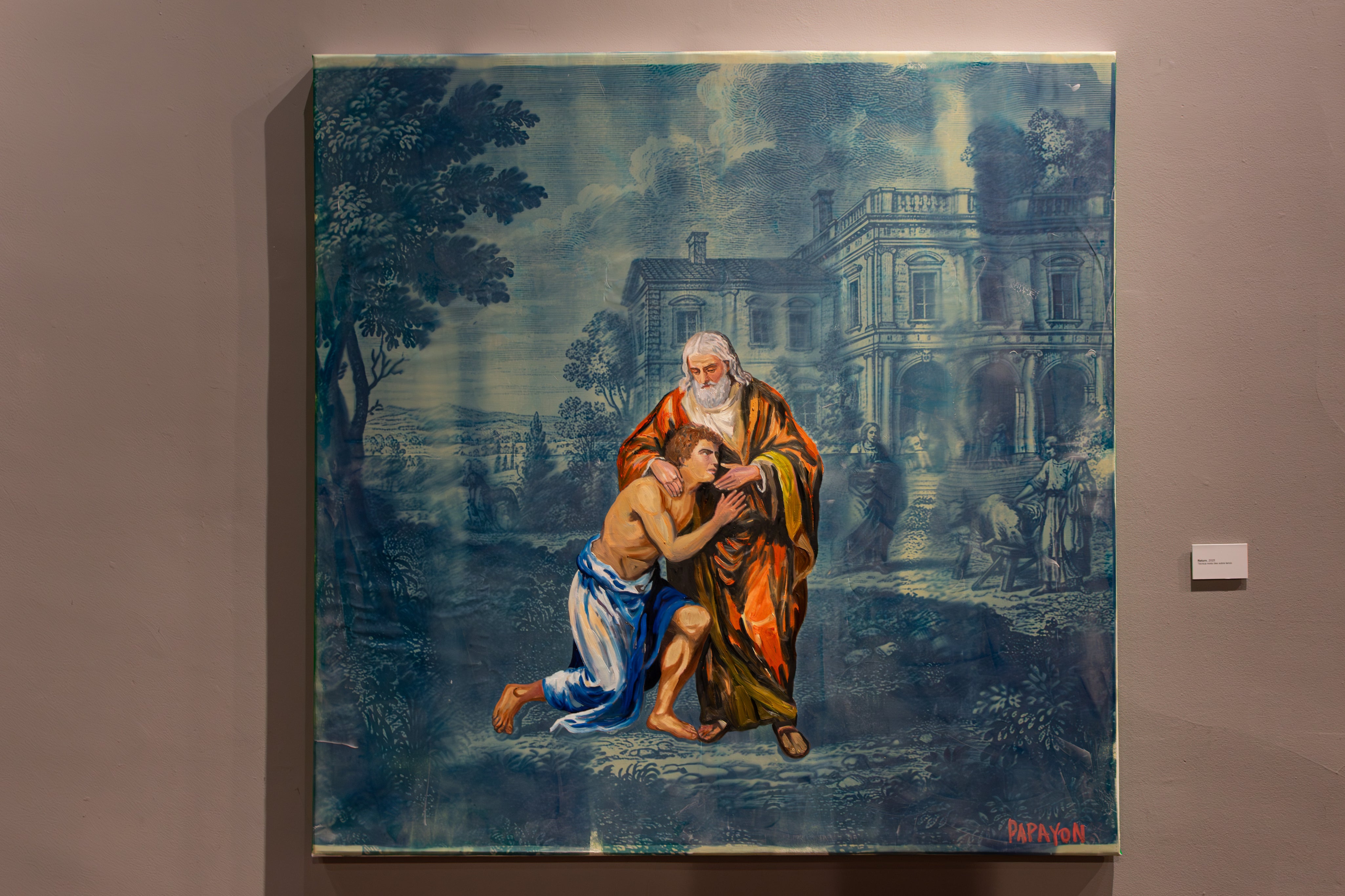 Return — Papayon | Cyanotype Oil Mixed media on canvas 2025