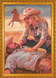 Quiet Agreement — Original Artwork by Papayon - Oil on canvas board framed