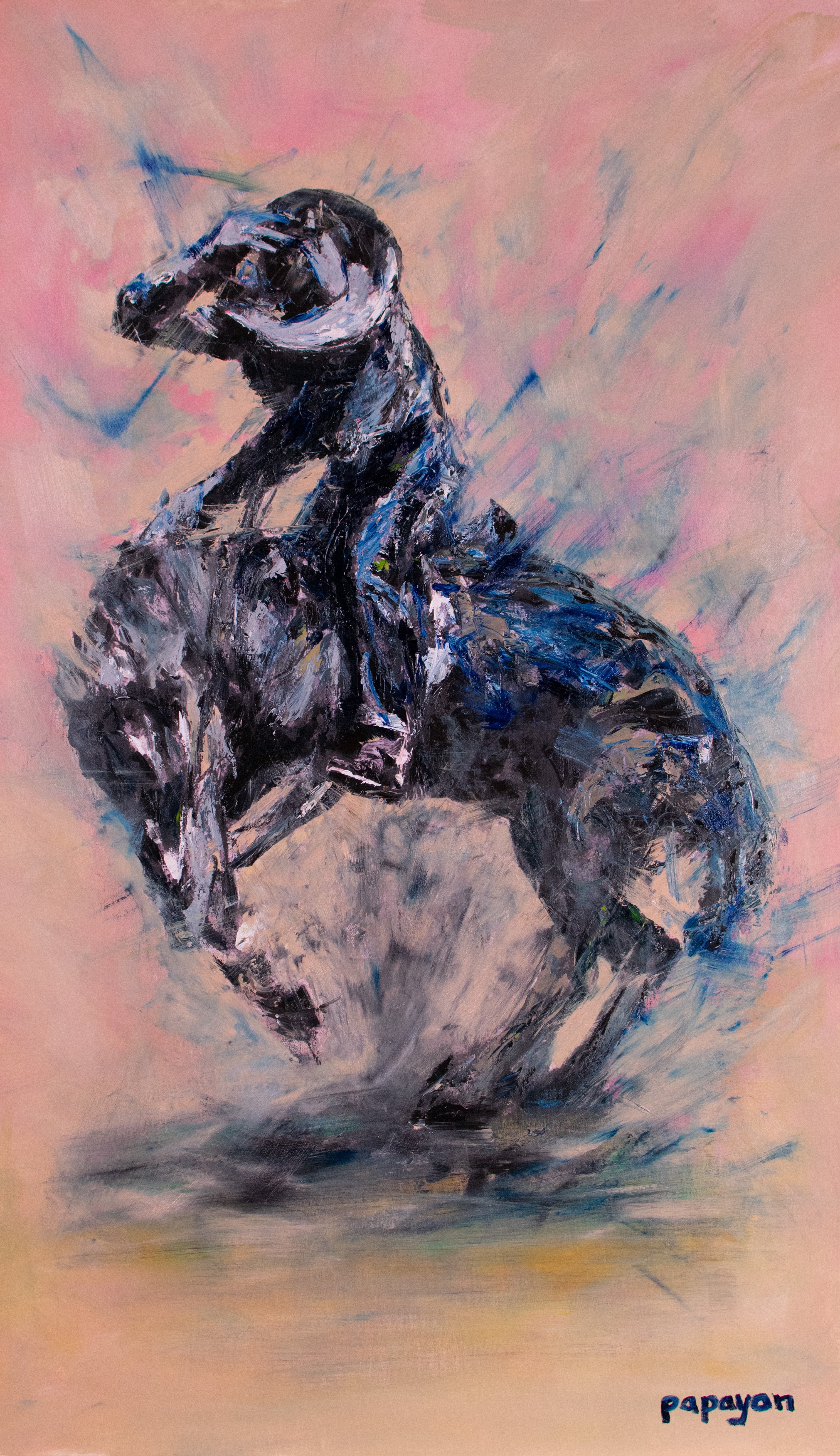 Revolt in Motion — Original artwork by Papayon - Mixed media oil on canvas