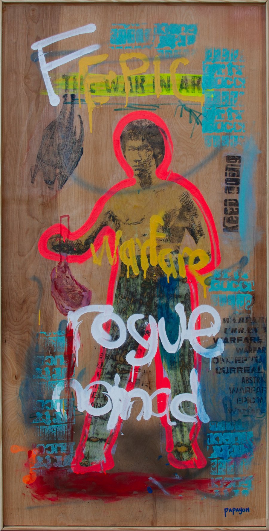 Rogue Warfare — Mixed media on woodpanel by Papayon