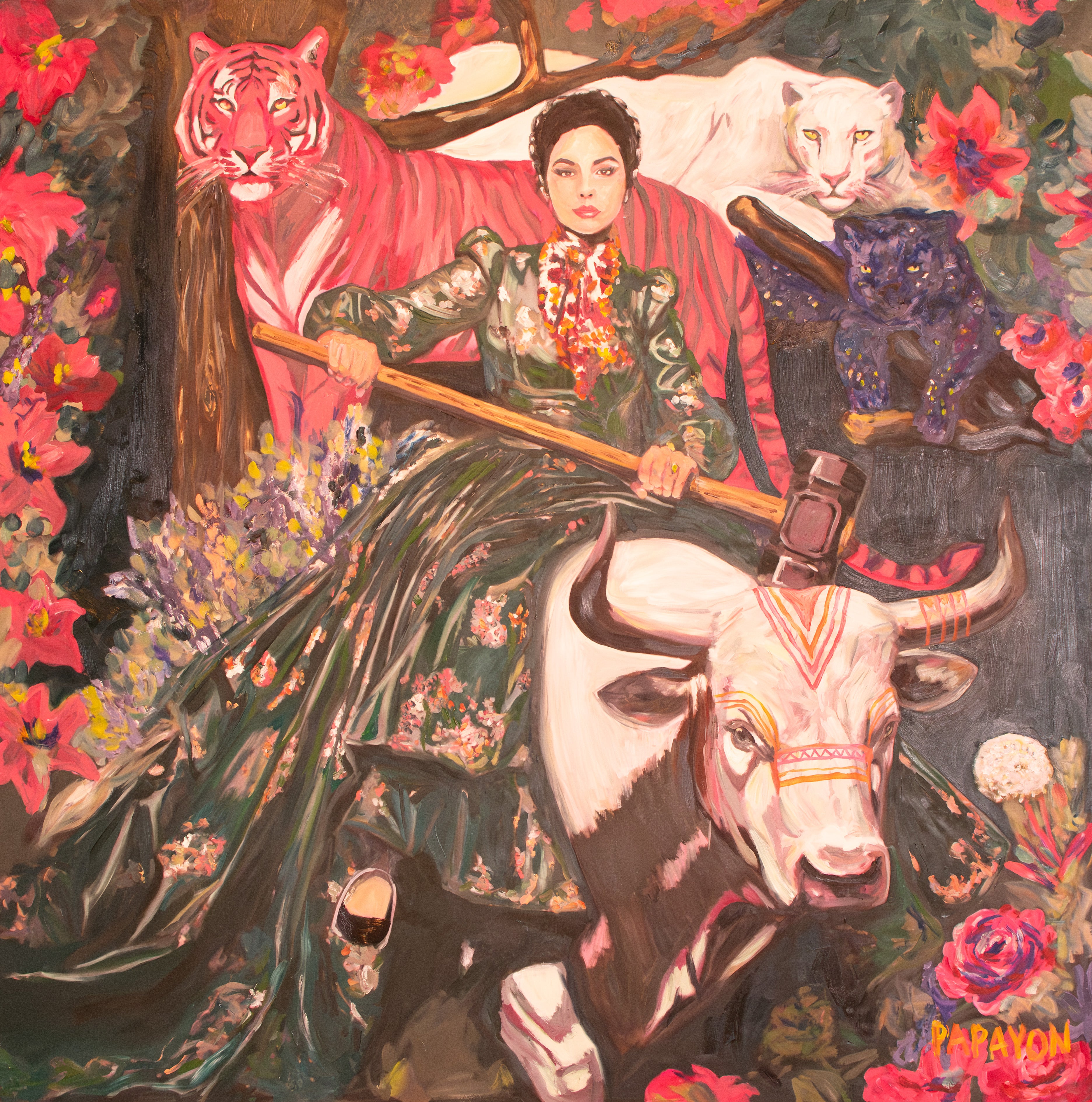 She Knows — Original artwork by Papayon - Oil on canvas