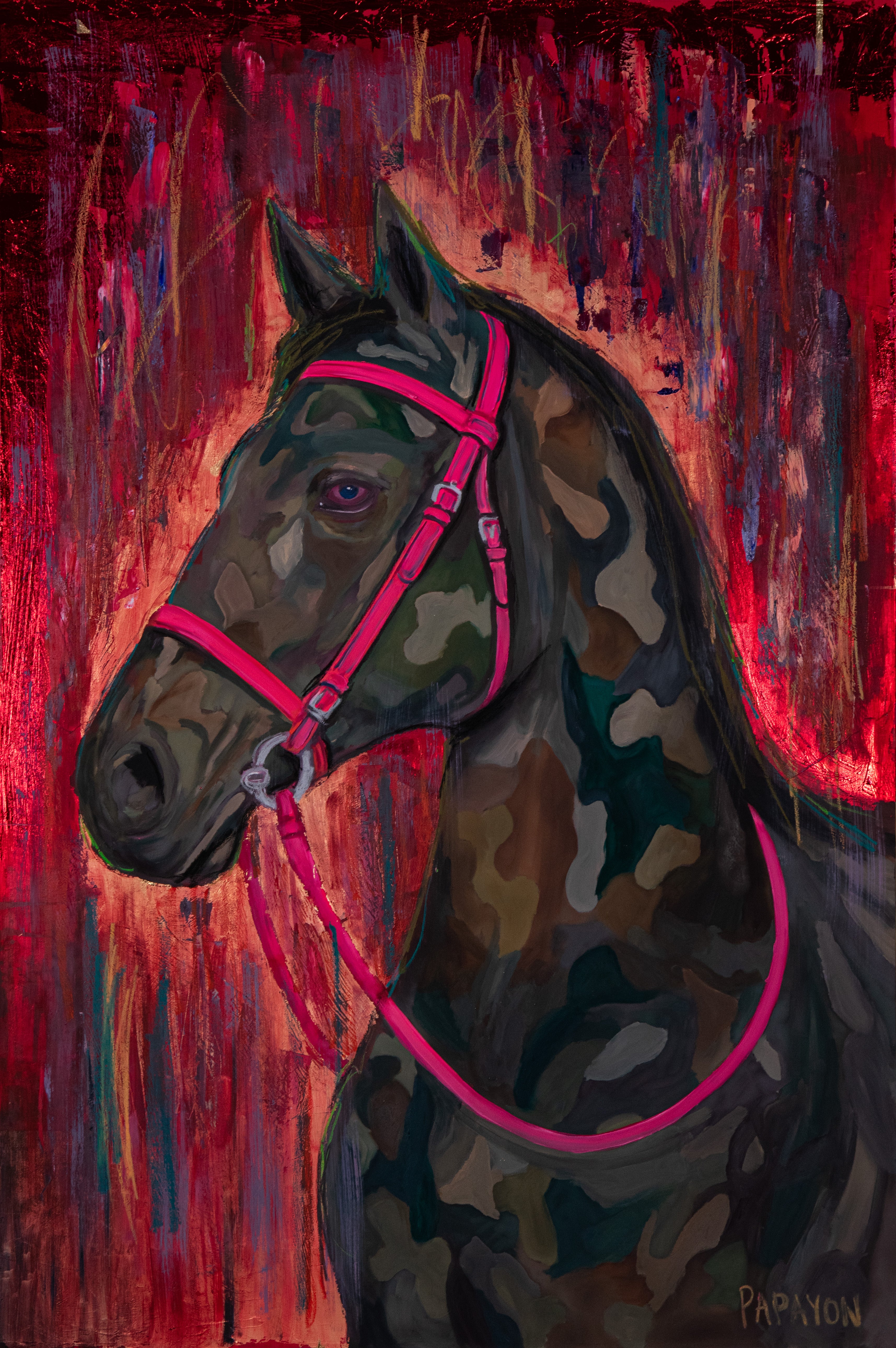 Signal — Original Artwork by Papayon | Oil Mixed media on canvas 2025