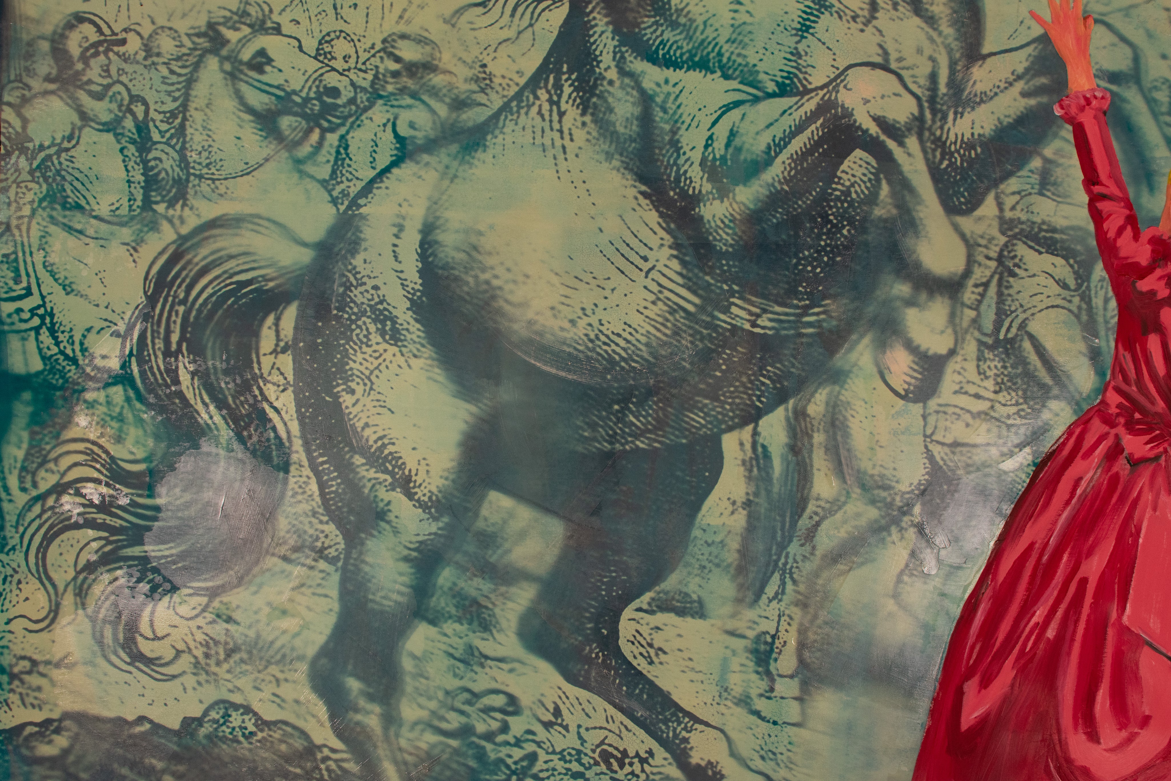 Tame — Original Artwork by Papayon - Cyanotype Oil Mixed media on canvas