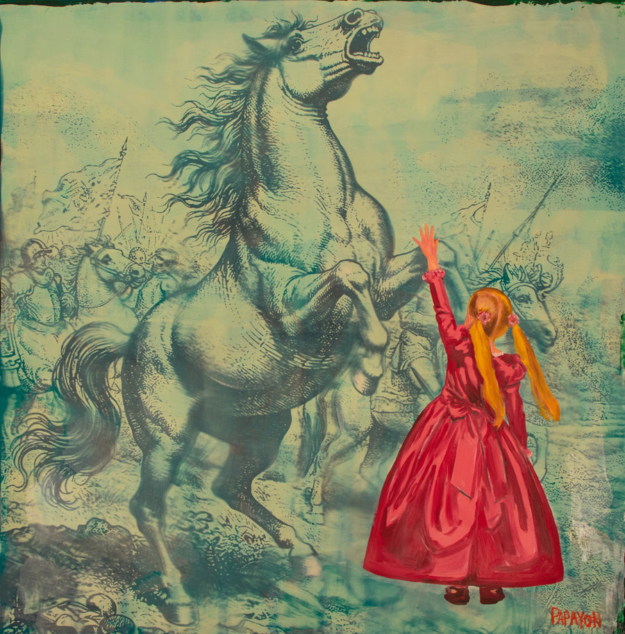 Tame — Original Artwork by Papayon | Cyanotype Oil Mixed media on canvas 2025