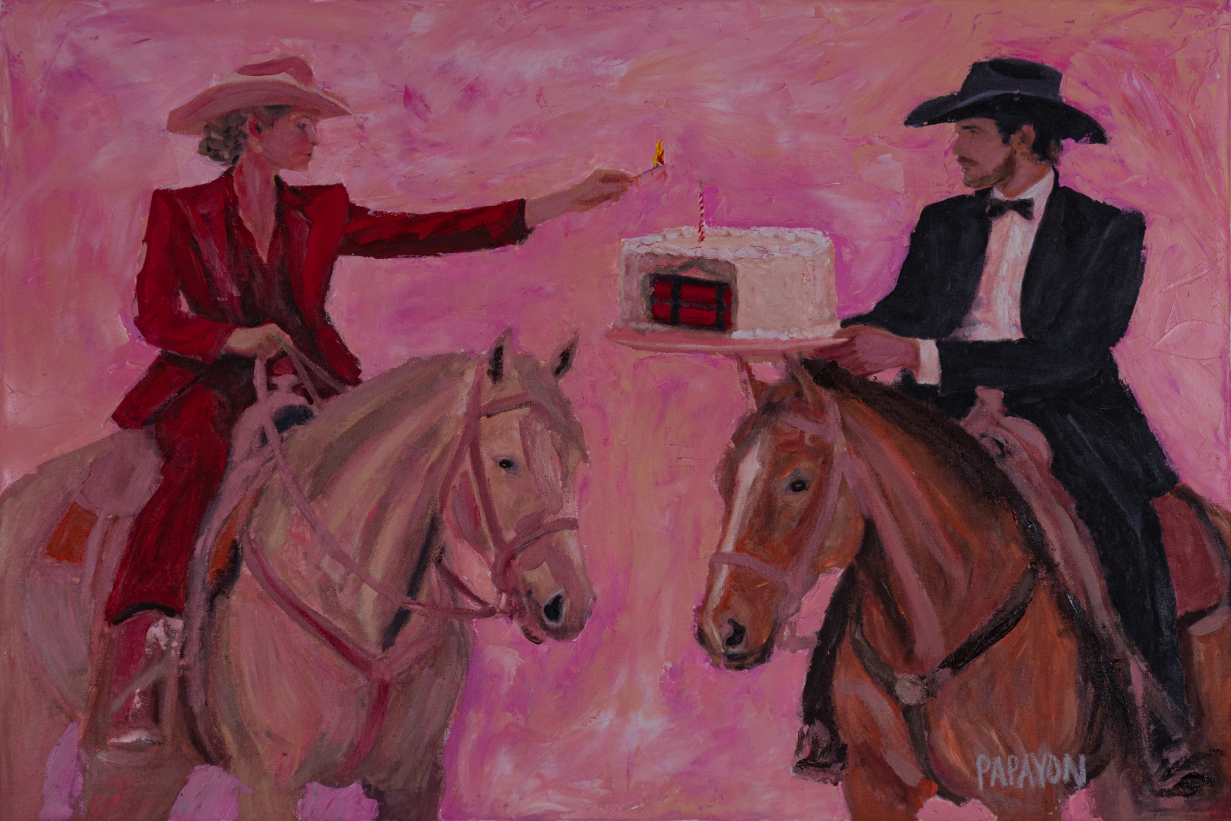 Terms and Conditions Apply — Original Artwork by Papayon | Oil on canvas 2026