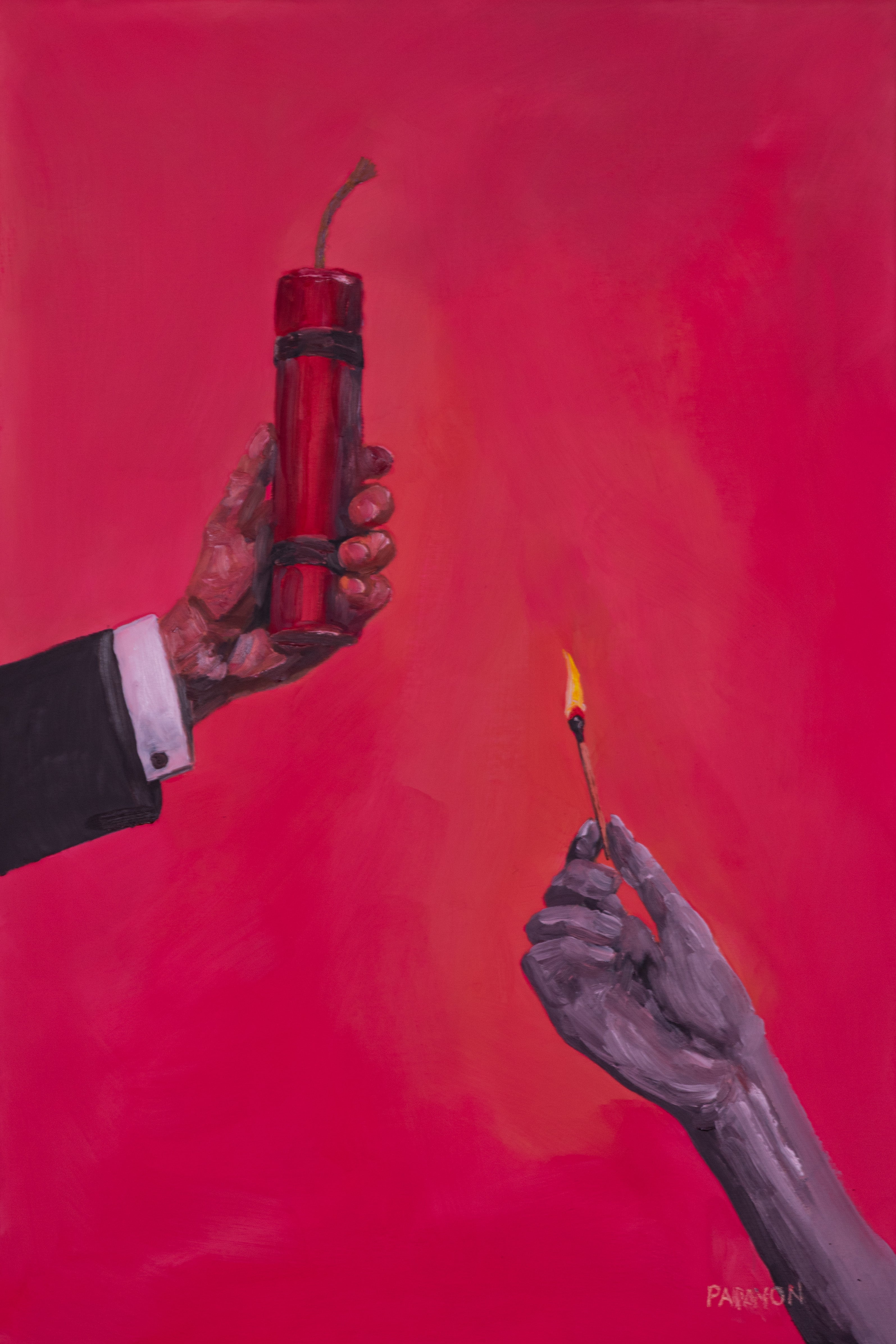 The Bridge Burned— Original Artwork by Papayon | Oil on canvas 2026
