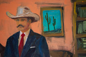 The Executive Cowboy — Original artwork by Papayon - Oil mixed media on canvas