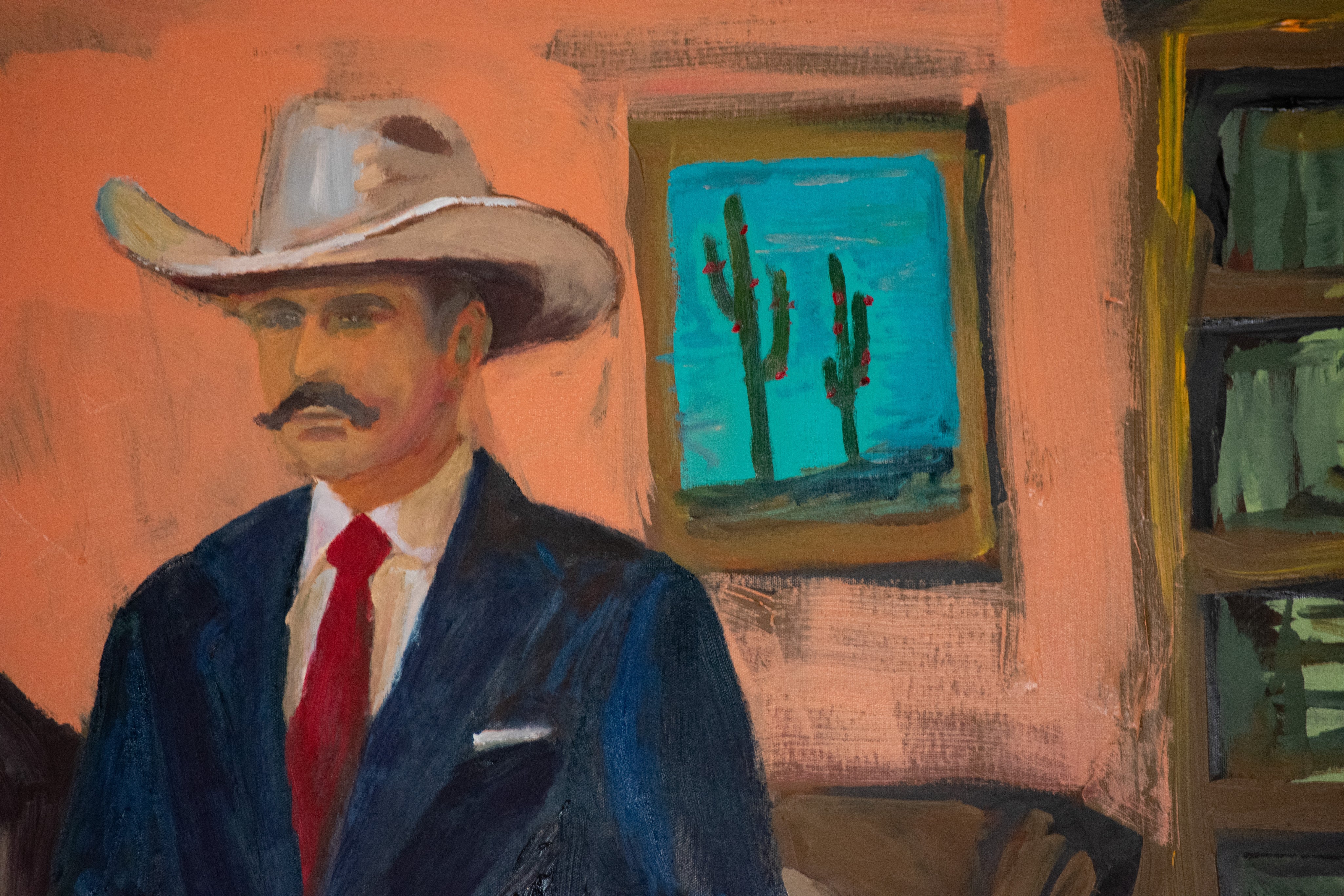 The Executive Cowboy — Original artwork by Papayon - Oil mixed media on canvas