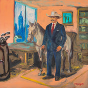 The Executive Cowboy — Original artwork by Papayon - Oil mixed media on canvas