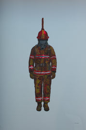 The Hanging Man VI (The Firefighter) — Original Artwork by Papayon - Oil Mixed media on Cotton Paper