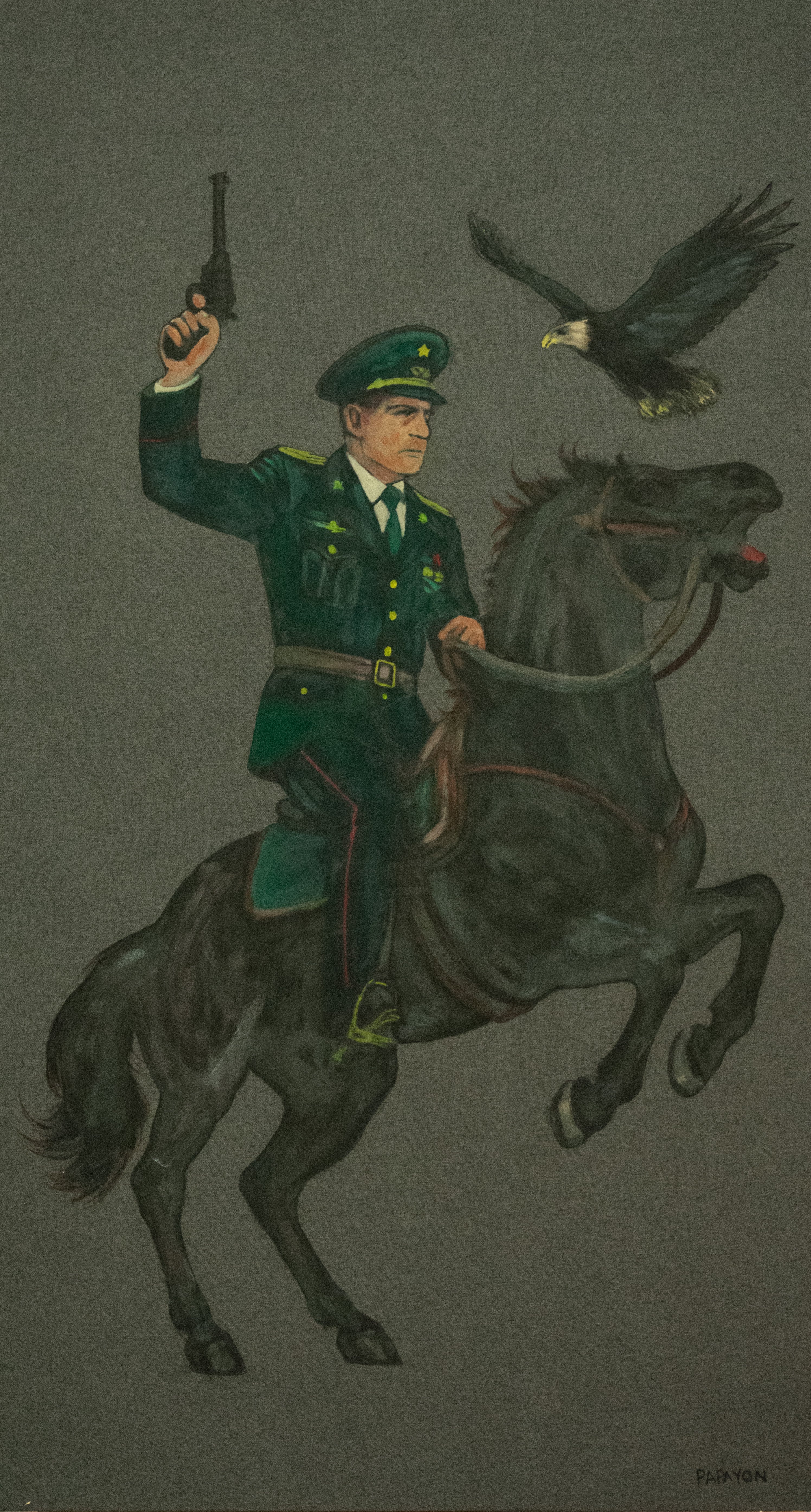 The General — Original Artwork by Papayon | Oil on raw linen 2025