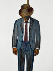 The Hanging Man III (The Salesman) — Original Artwork by Papayon - Mixed media on Cotton Paper