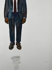 The Hanging Man III (The Salesman) — Original Artwork by Papayon - Mixed media on Cotton Paper