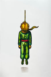 The Hanging Man I (The Little Prince) — Original Artwork by Papayon - Mixed media on Cotton Paper