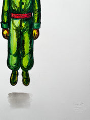 The Hanging Man I (The Little Prince) — Original Artwork by Papayon - Mixed media on Cotton Paper