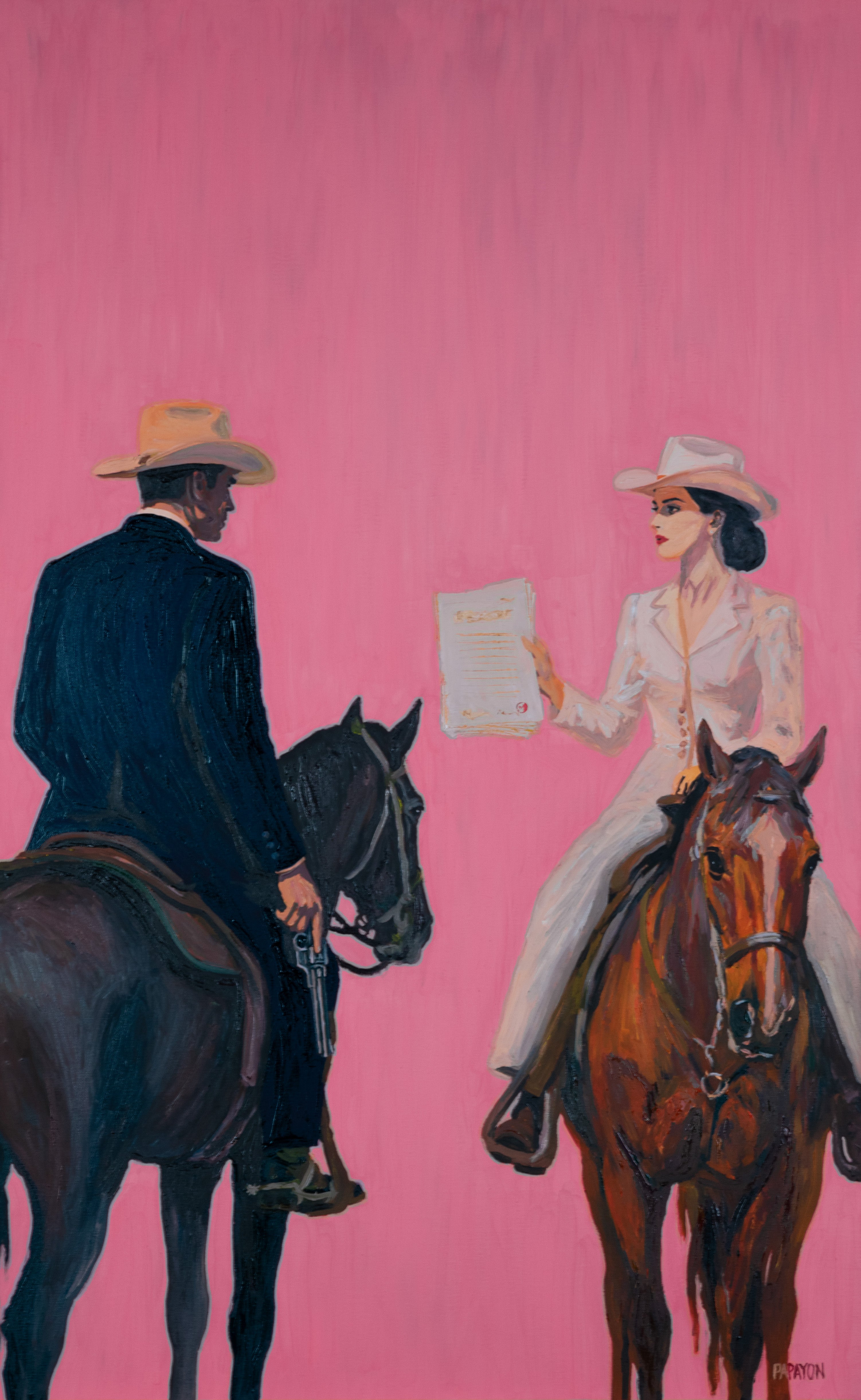 Rules of Engagement V: The Offer Stands — Papayon | Oil on canvas 2026