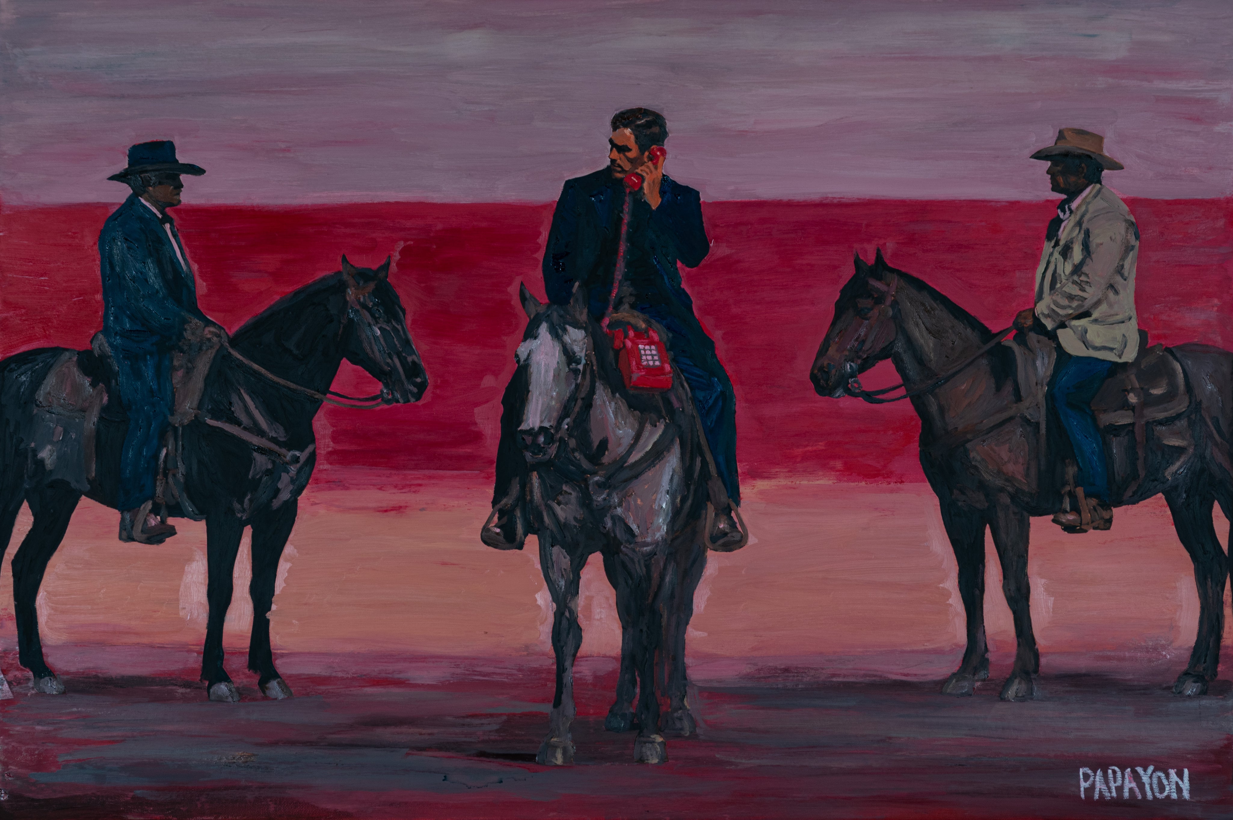 The Private Line — Original Artwork by Papayon | Oil on canvas 2026
